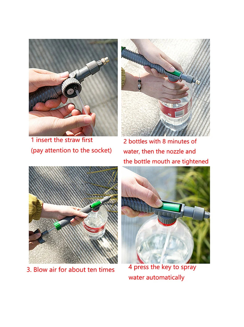 Adjustable Bottle Spray Nozzle - Garden Watering & Cleaning Sprayer