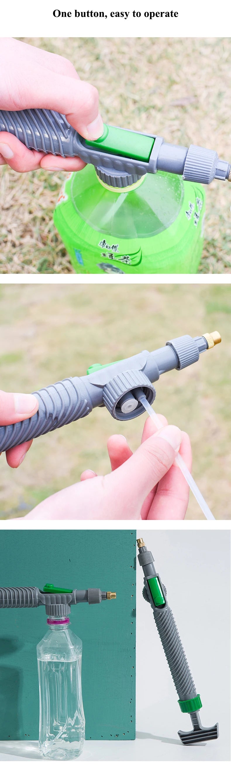 Adjustable Bottle Spray Nozzle - Garden Watering & Cleaning Sprayer