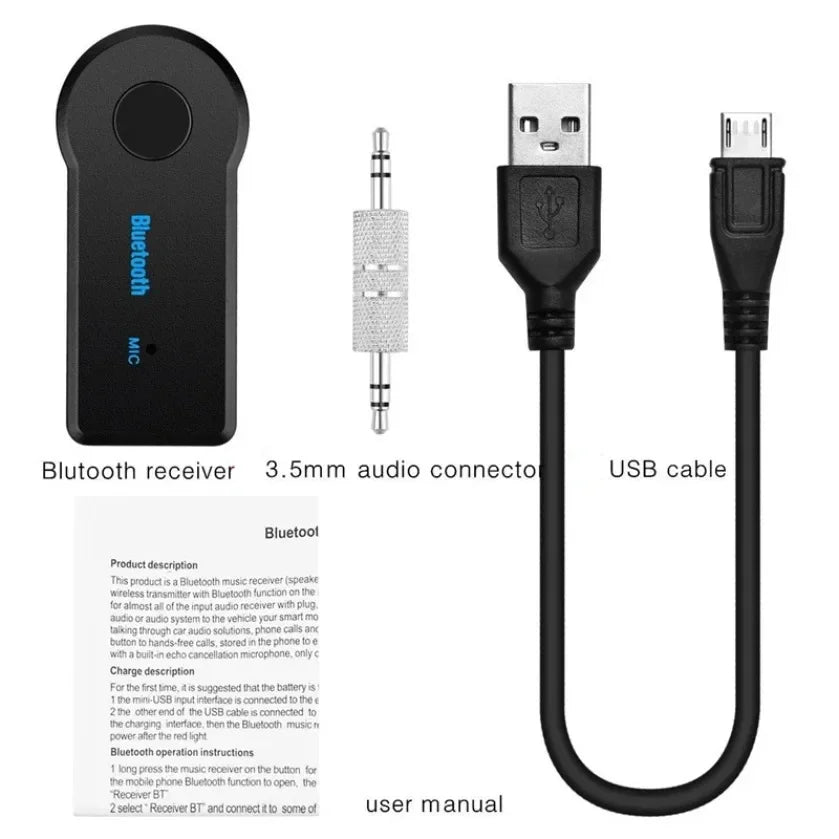 Wireless Car Bluetooth Receiver Adapter P2 Music Call Sound 3.5mm Audio Bluetooth Pour Voiture MP3 FM Music Transmitter