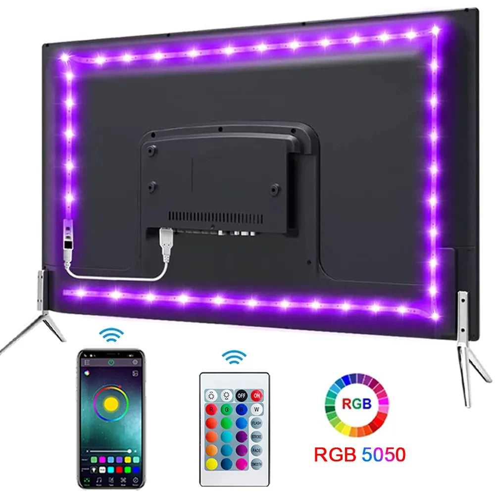 Smart LED Strip Lights – Bluetooth 5050 RGB with App & Remote Control