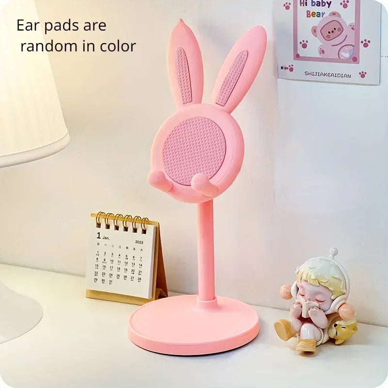 Cute Rabbit Phone Holder Desktop Mobile Cell Stand Can Lift and Adjust Height the desktop Bracket For iPhone IPad Samsung Xiaomi