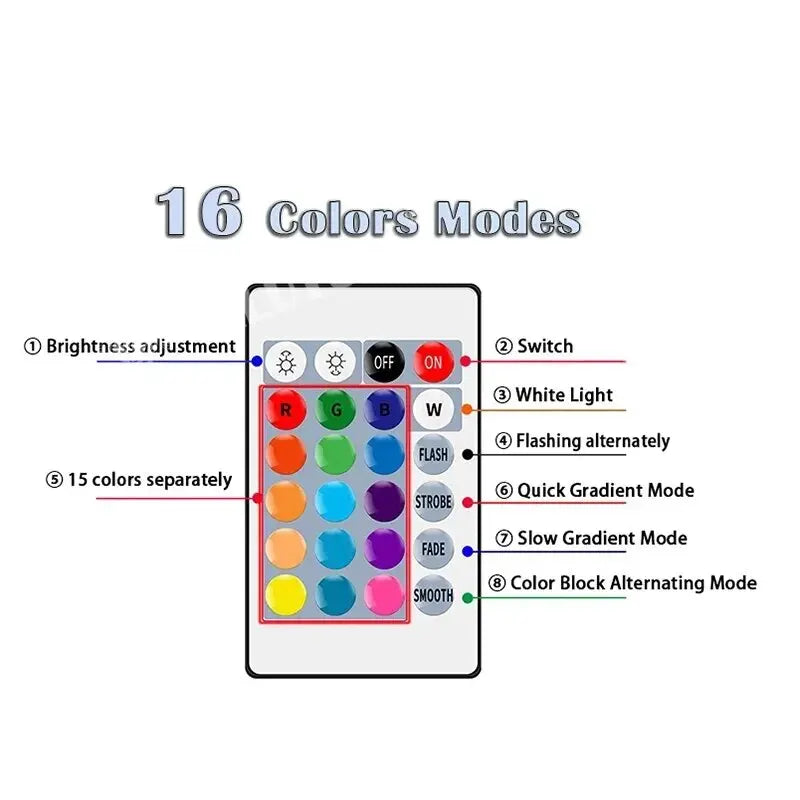 16-Color RGB LED Bulb - Dimmable Smart Lamp with Remote Control
