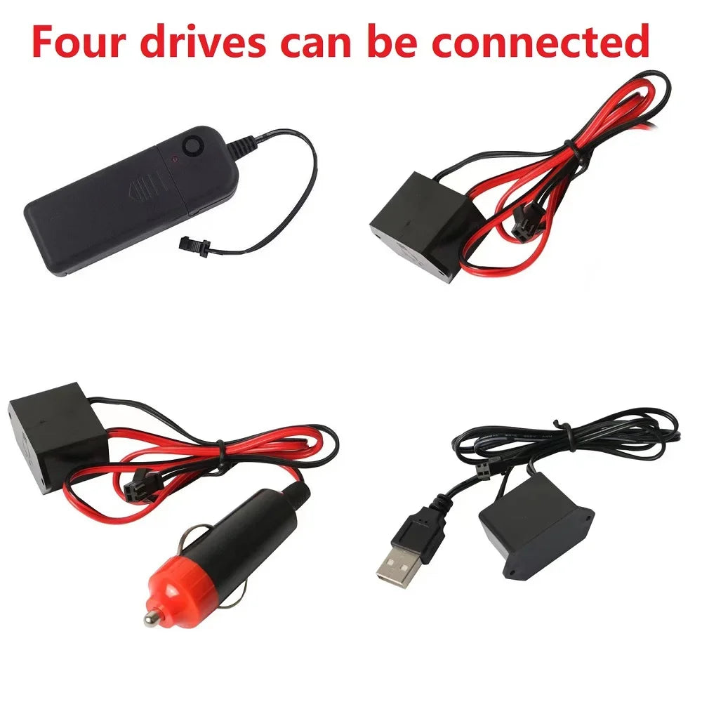 LED Neon Strip – Flexible Car Interior Ambient Lighting (1M/3M/5M)