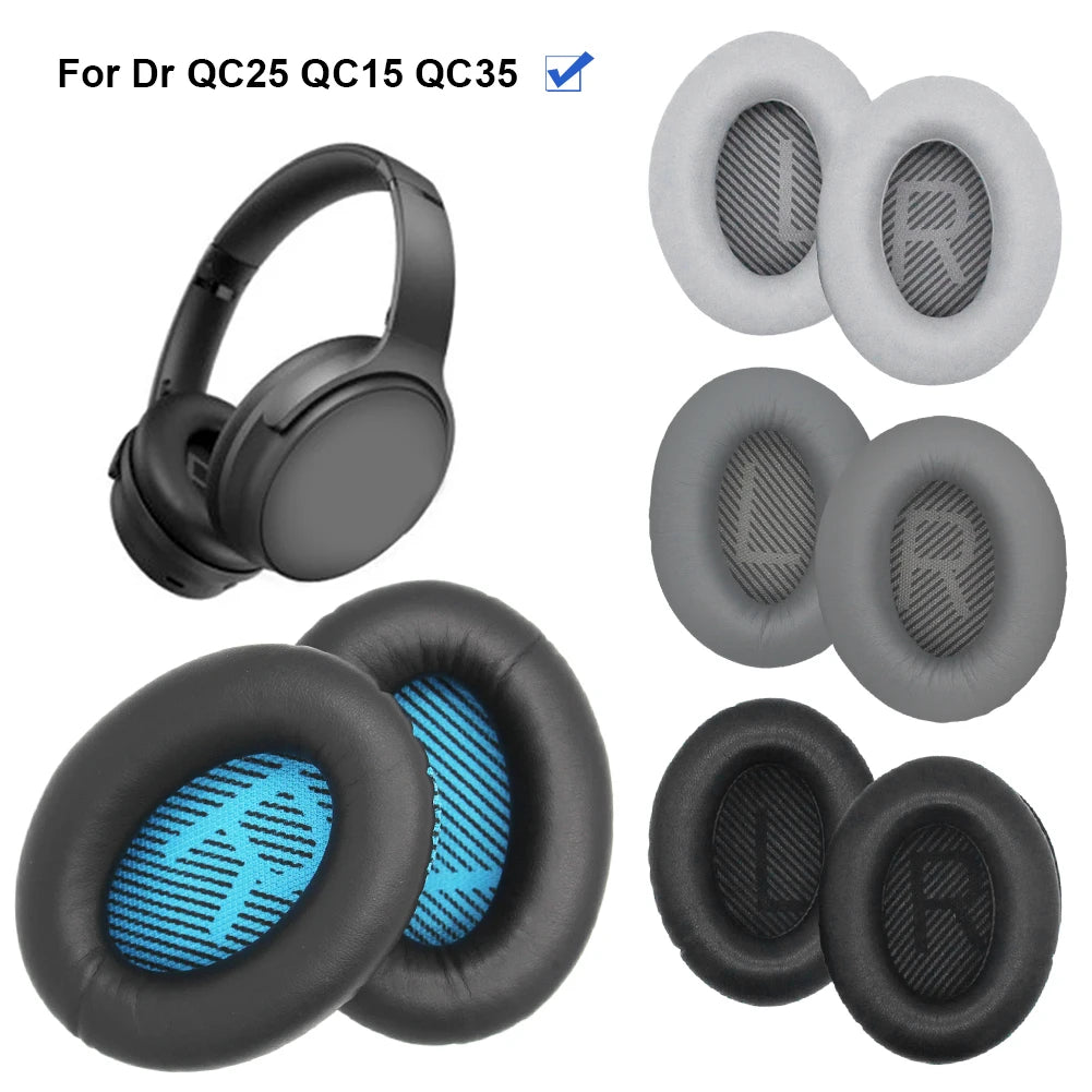 Replacement Ear Pads Soft Protein Leather Headphones Ear Cushions Memory Foam for Bose QuietComfort QC25 QC15 QC35