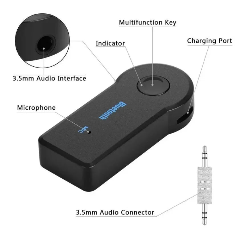Wireless Car Bluetooth Receiver Adapter P2 Music Call Sound 3.5mm Audio Bluetooth Pour Voiture MP3 FM Music Transmitter