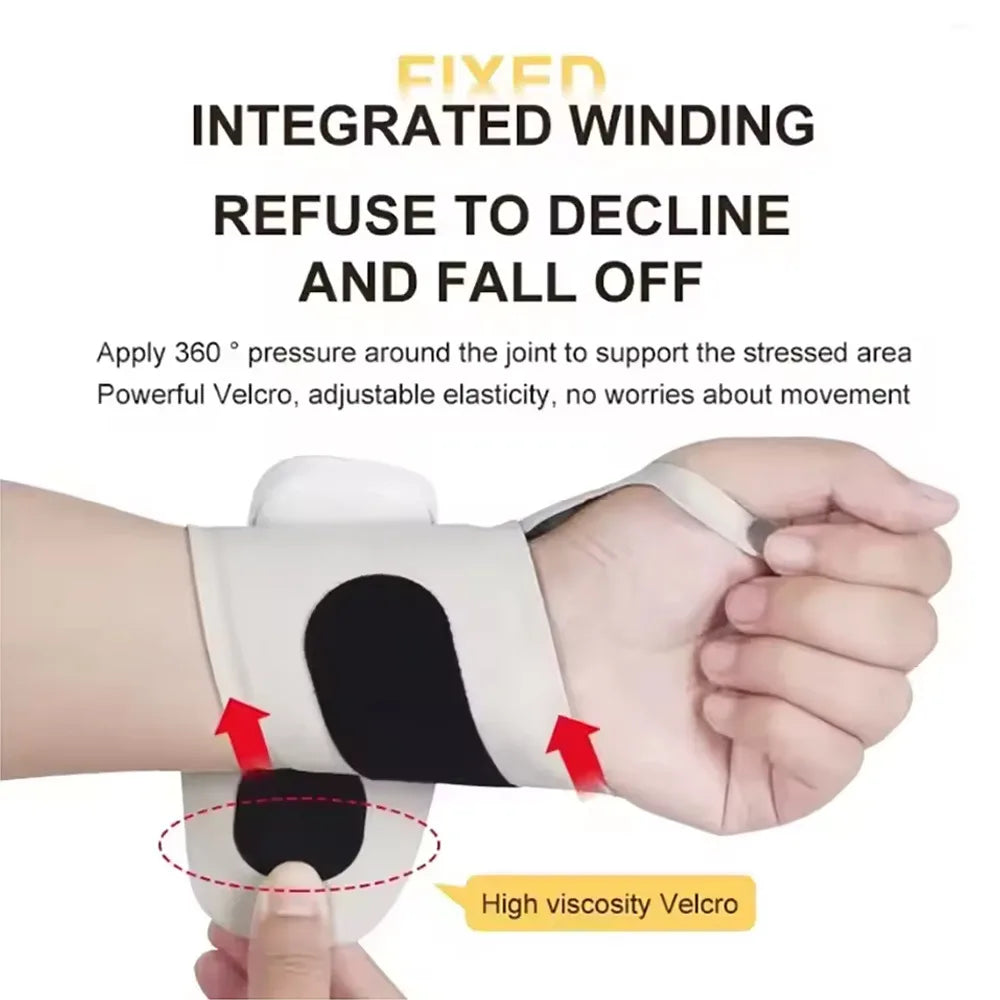 Electric Wrist Massager 5 Levels Compress 3 Levels Vibration Massage Wrist Guard Band Carpal Tunnel