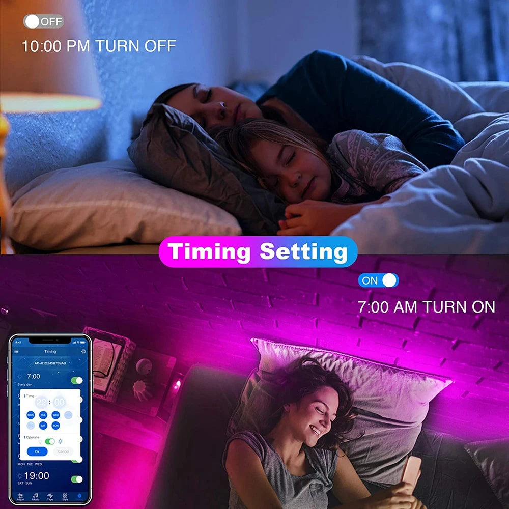 Smart LED Strip Lights – Bluetooth 5050 RGB with App & Remote Control