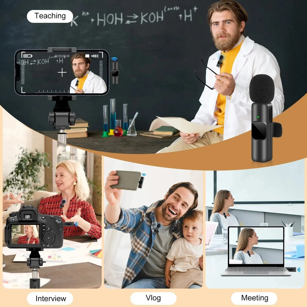Wireless Lavalier Microphone for iPhone & Android