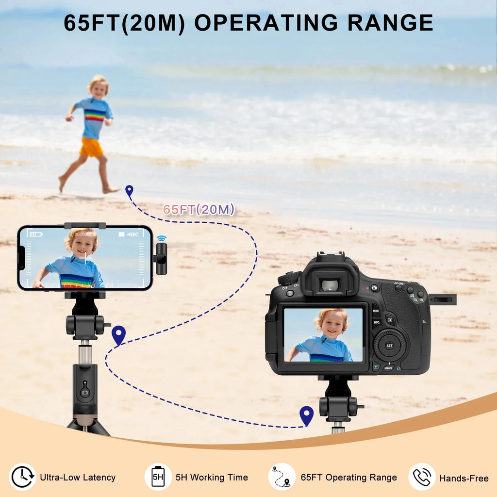 Wireless Lavalier Microphone for iPhone & Android