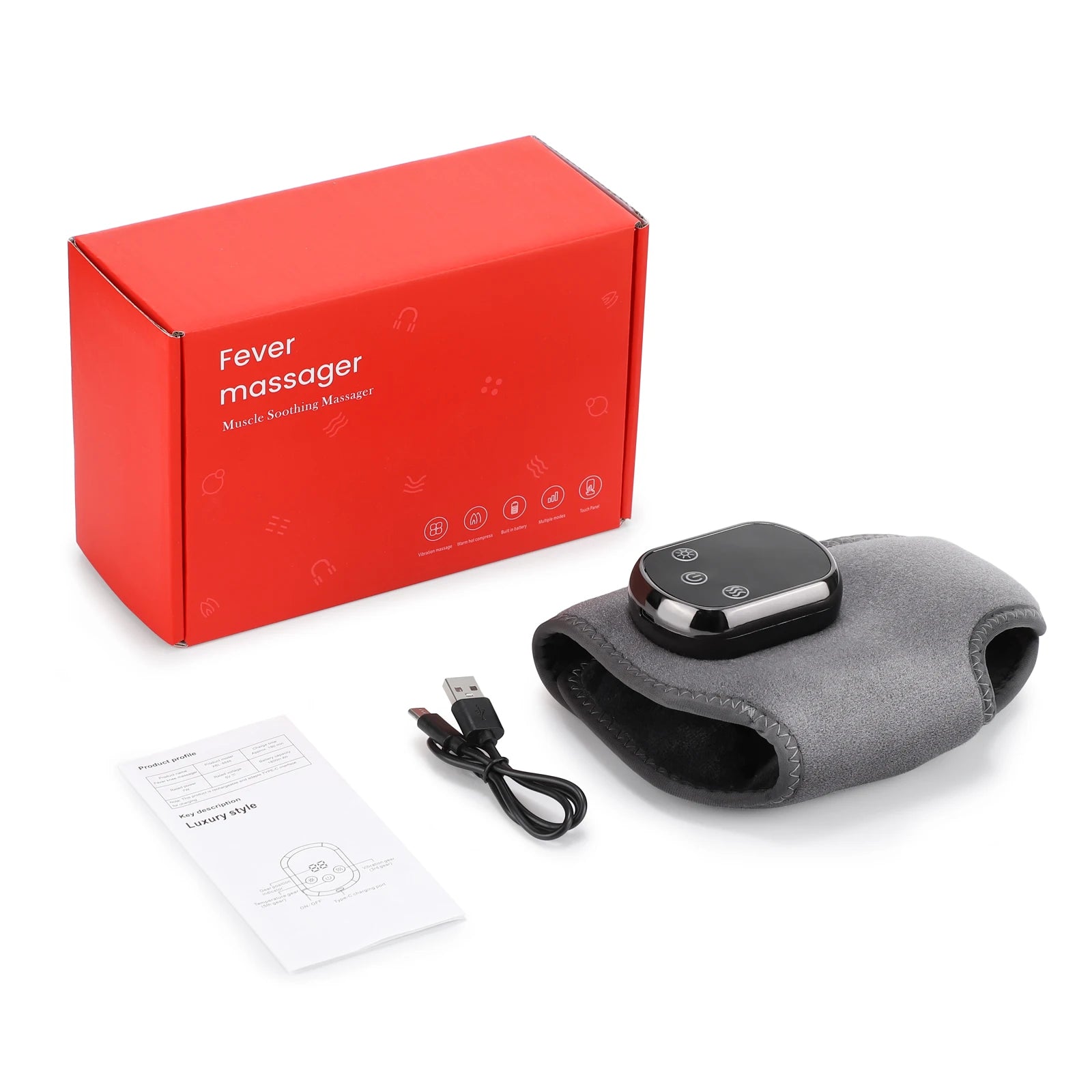 2 IN 1 Heating & Wrist Guard Vibration Massage Three-speed Temperature Adjustment USB Plug Cold Hot Protect Heating Wristband
