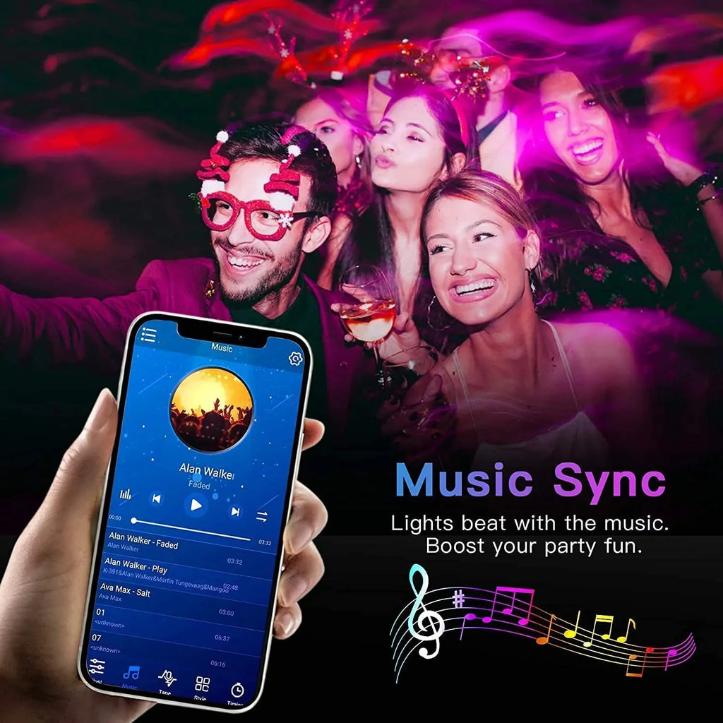 Smart LED Strip Lights – Bluetooth 5050 RGB with App & Remote Control