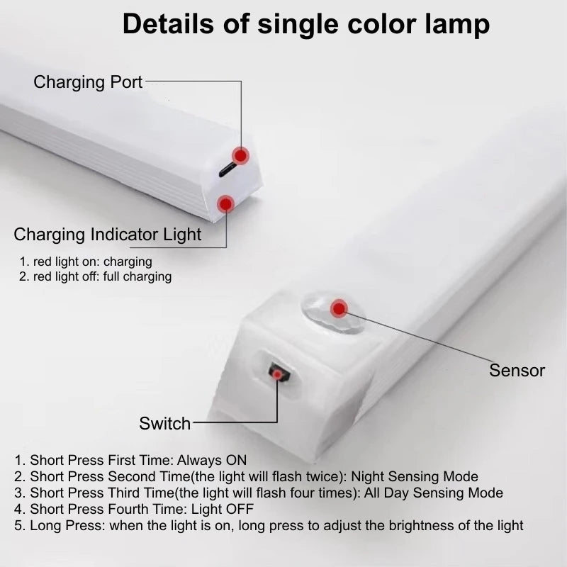 Motion Sensor USB Rechargeable Bar Light