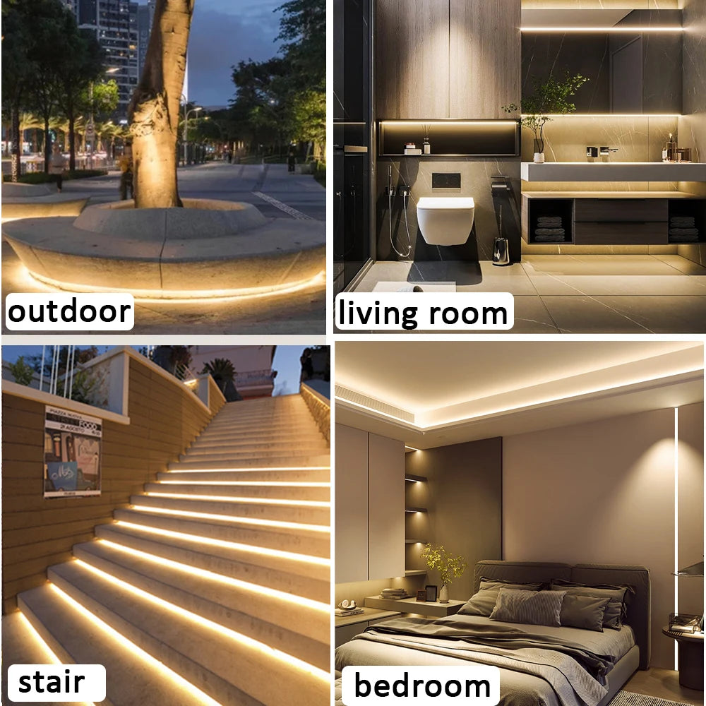 220V Waterproof COB LED Strip – Flexible Ribbon for Indoor & Outdoor Lighting