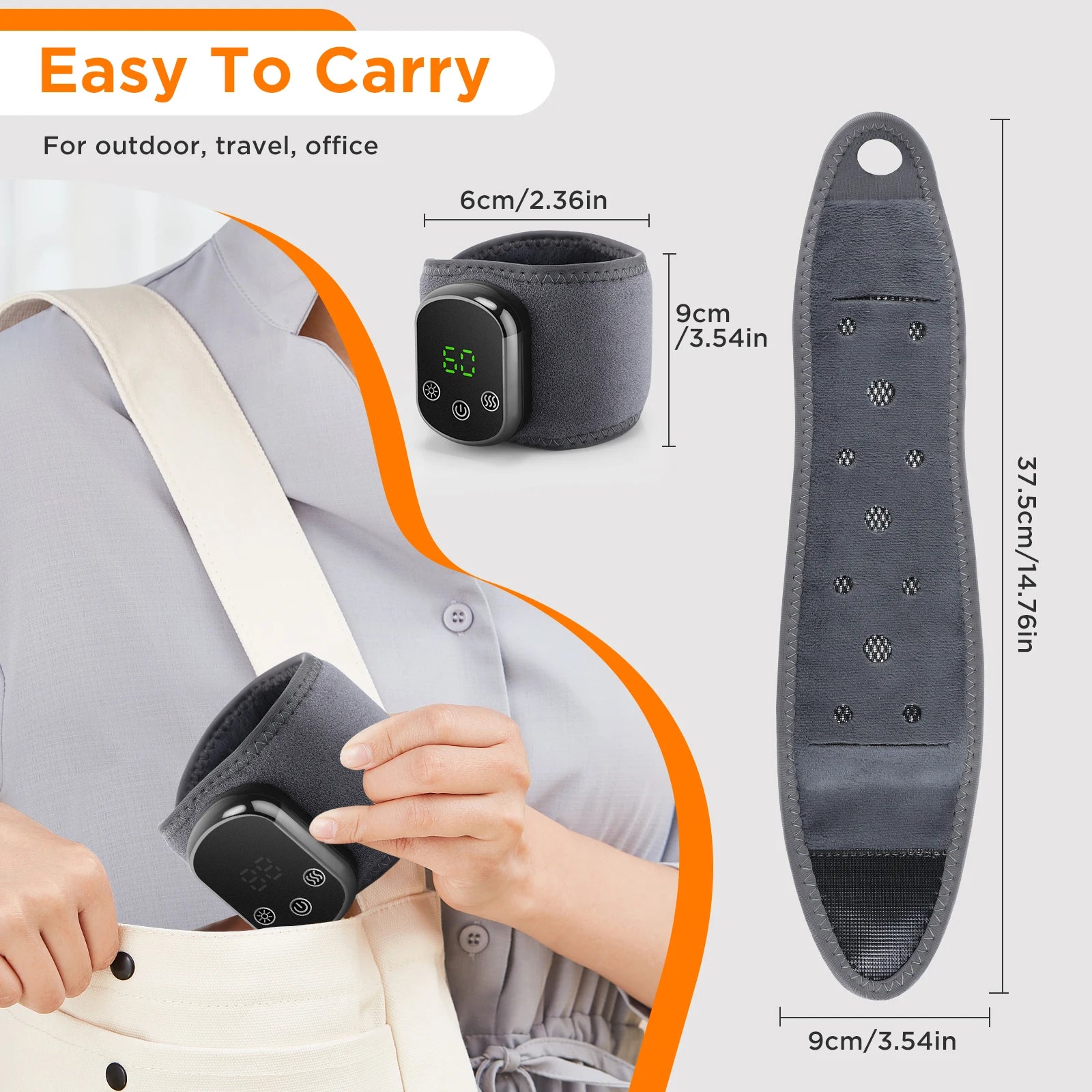2 IN 1 Heating & Wrist Guard Vibration Massage Three-speed Temperature Adjustment USB Plug Cold Hot Protect Heating Wristband