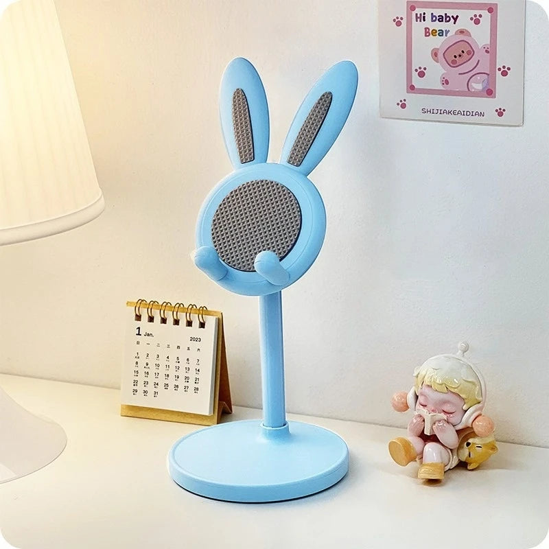 Cute Rabbit Phone Holder Desktop Mobile Cell Stand Can Lift and Adjust Height the desktop Bracket For iPhone IPad Samsung Xiaomi