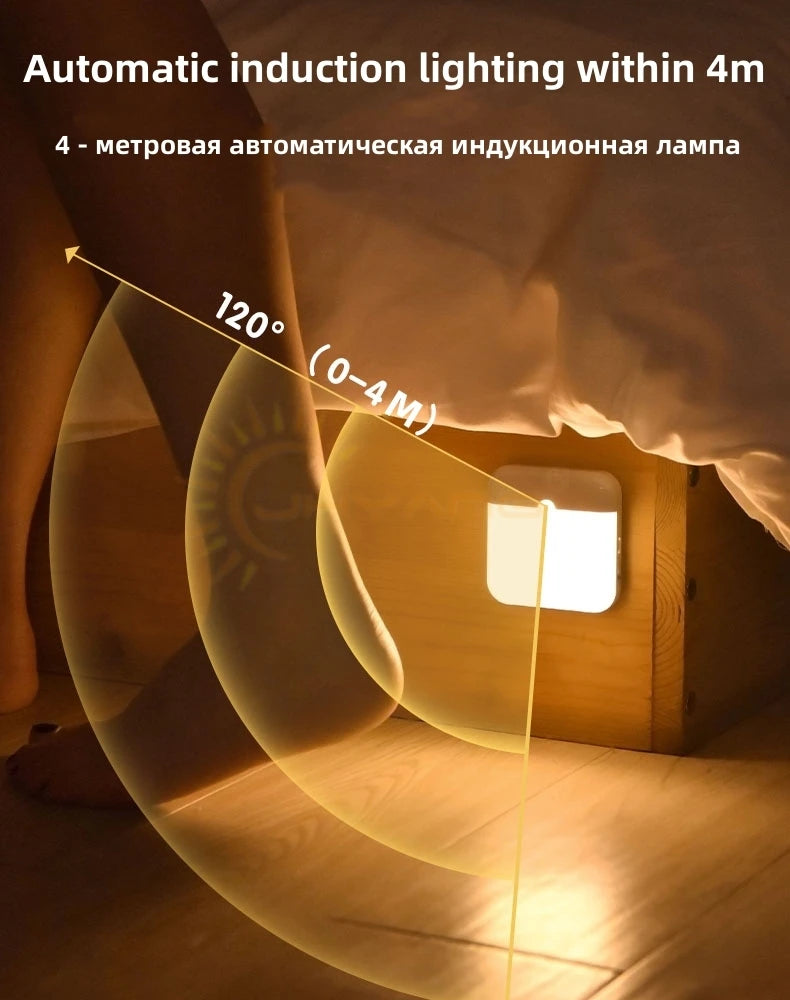 Motion Sensor Led Light Usb Charging Square Lamp
