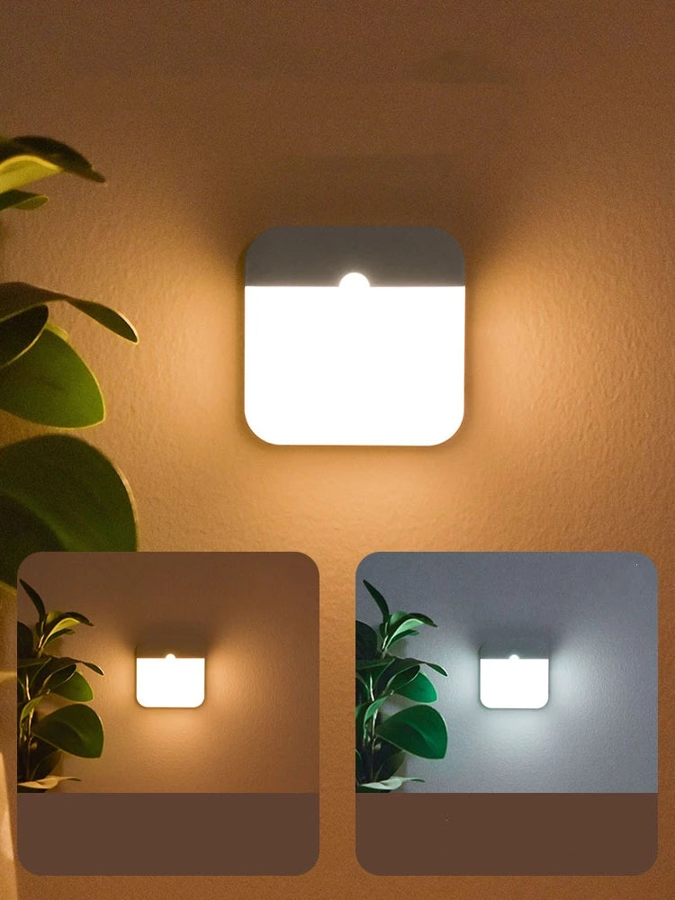 Motion Sensor Led Light Usb Charging Square Lamp