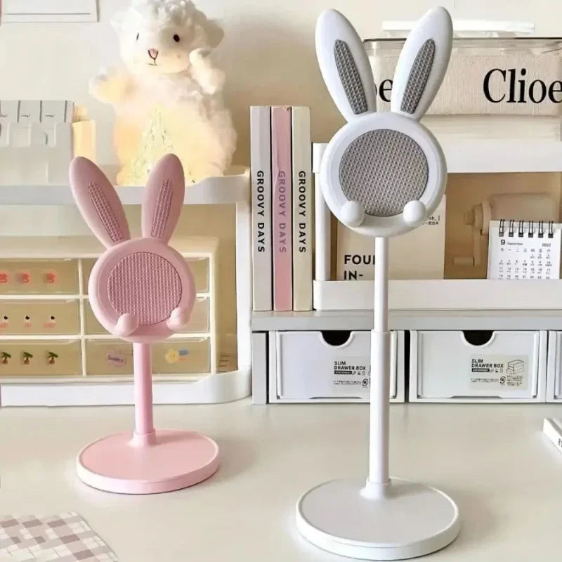 Cute Rabbit Phone Holder Desktop Mobile Cell Stand Can Lift and Adjust Height the desktop Bracket For iPhone IPad Samsung Xiaomi
