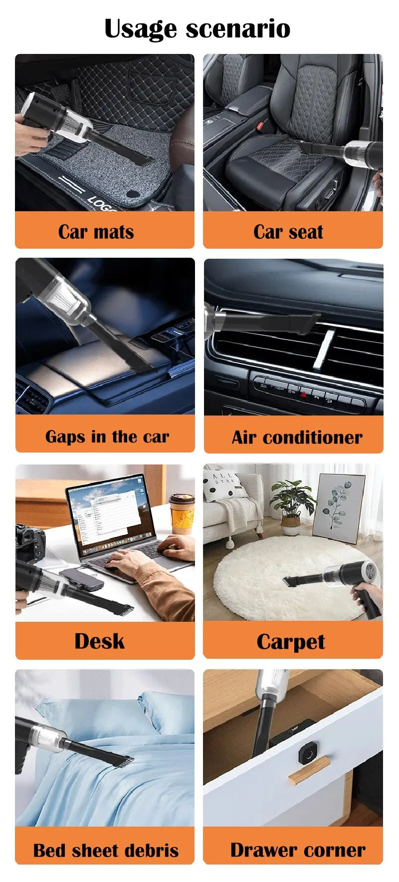 Mini Wireless Wet & Dry Car Vacuum