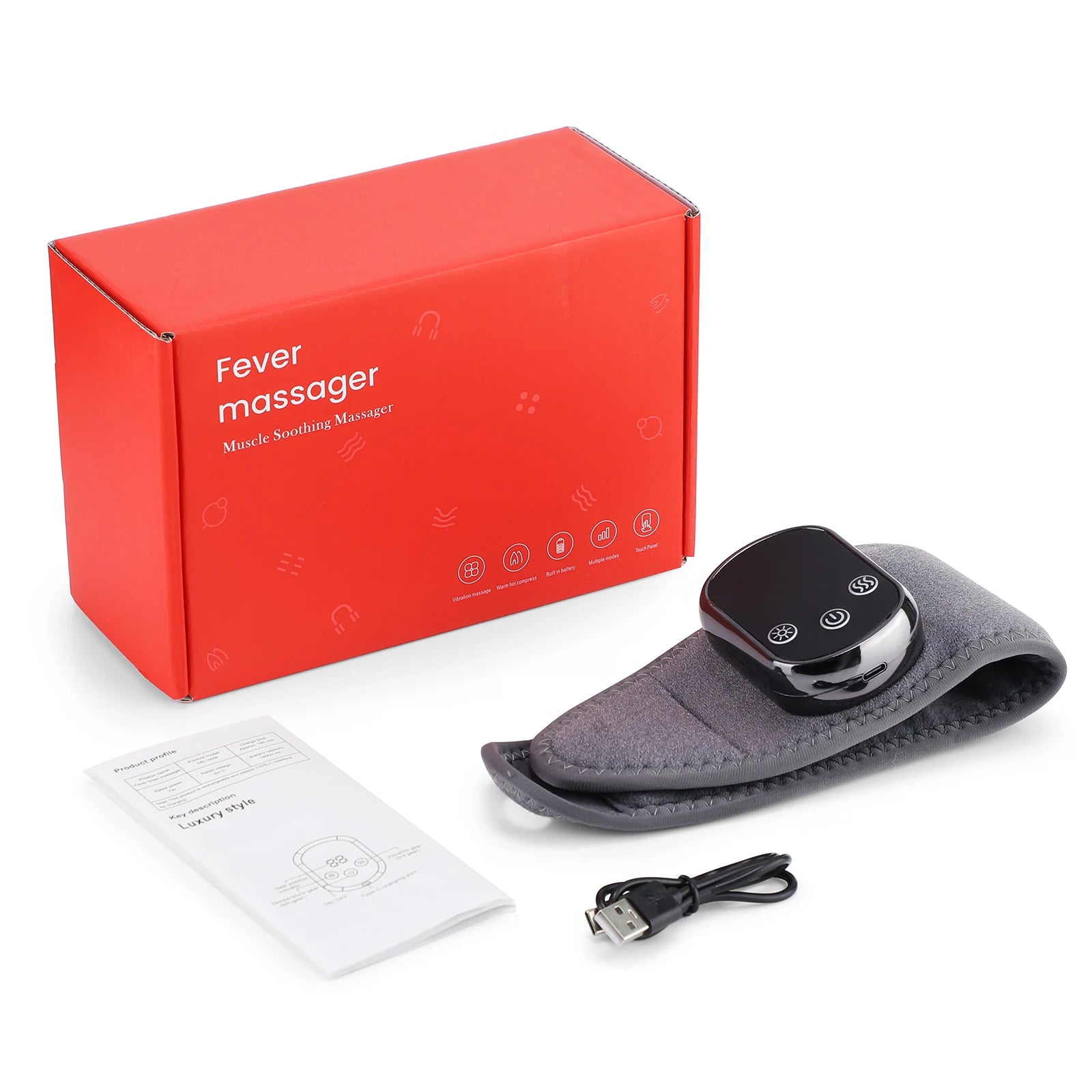 2 IN 1 Heating & Wrist Guard Vibration Massage Three-speed Temperature Adjustment USB Plug Cold Hot Protect Heating Wristband