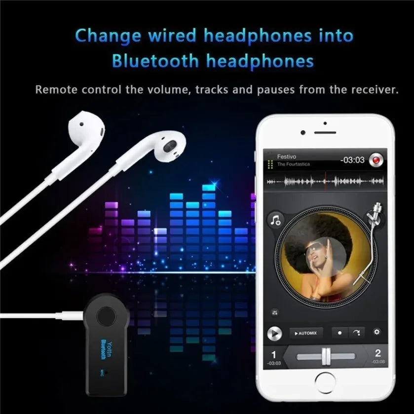 Wireless Car Bluetooth Receiver Adapter P2 Music Call Sound 3.5mm Audio Bluetooth Pour Voiture MP3 FM Music Transmitter